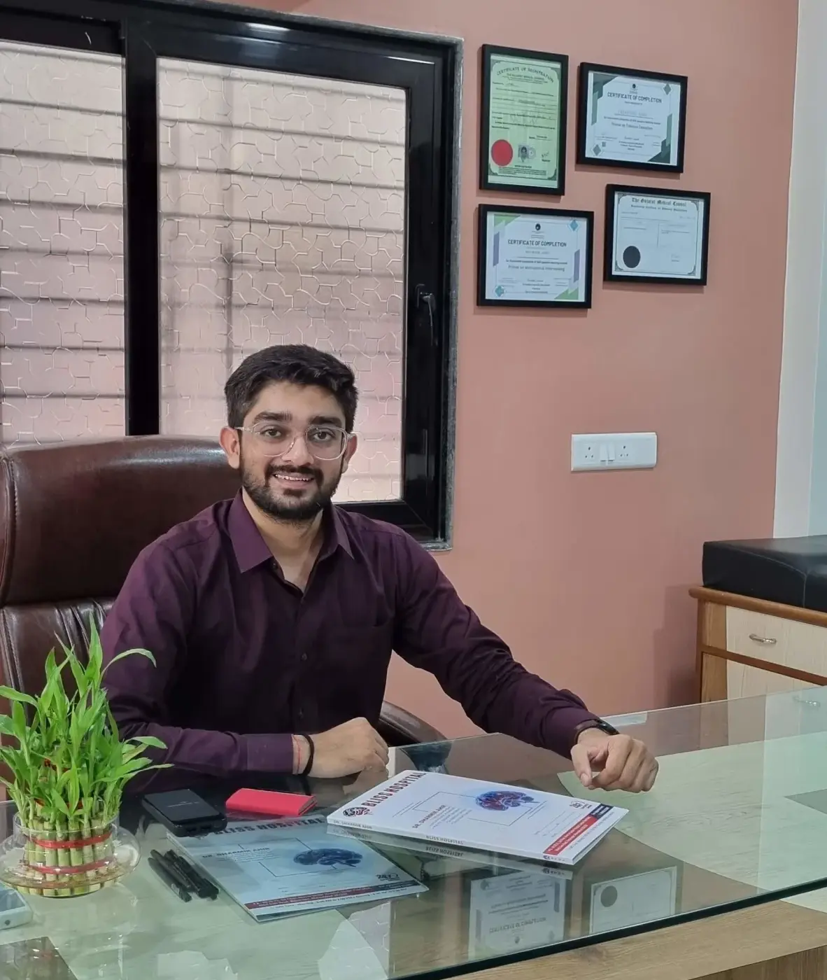 Dr. Dharmik Ahir, founder of Bliss Hospital, MD Psychiatrist consulting at Bapunagar Ahmedabad
